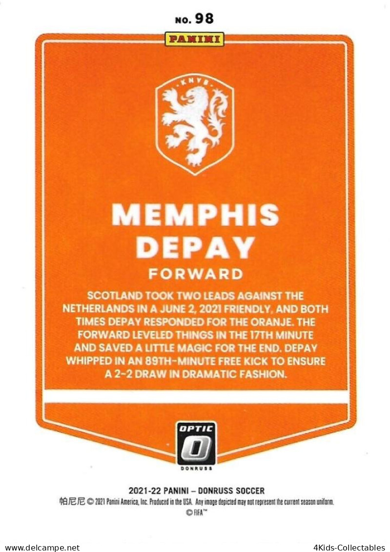 Soccer 2021-22 Panini Donruss OPTIC #98 Memphis Depay - Tarjetas