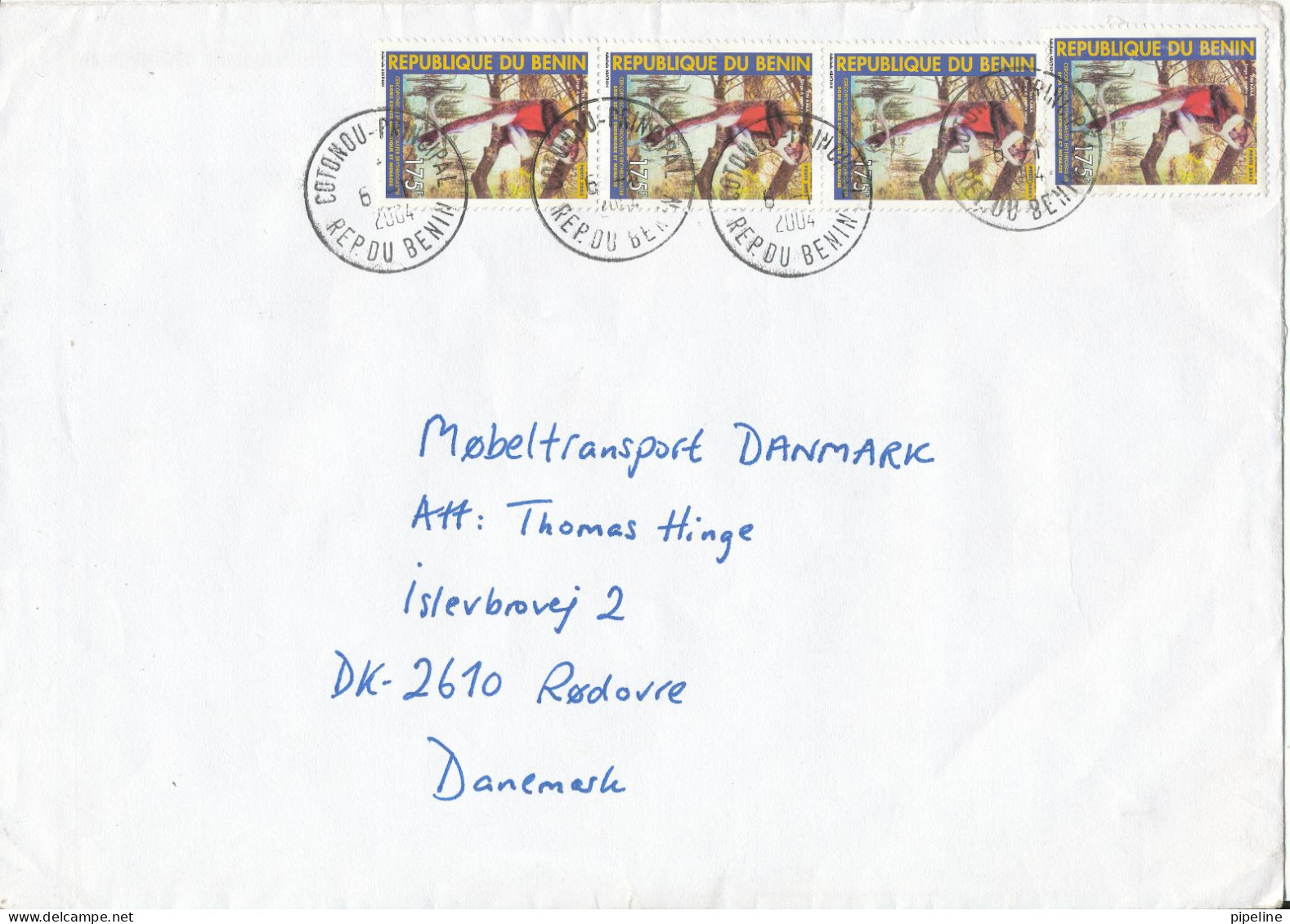 Benin Cover Sent To Denmark 6-1-2004 Topic Stamps Big Size Cover - Benin - Dahomey (1960-...)