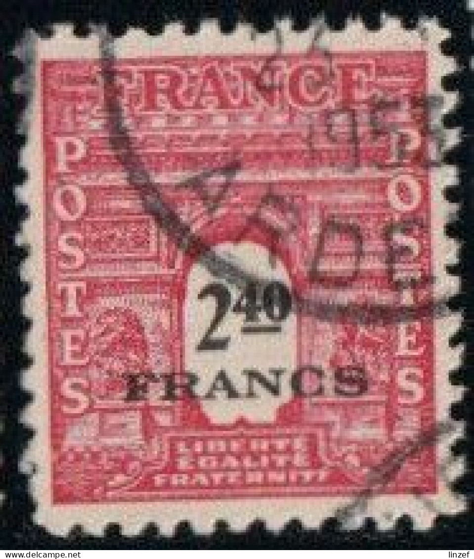 France 1945 Yv. N°710 - 2f40 Rose Carminé - Oblitéré - 1944-45 Triomfboog