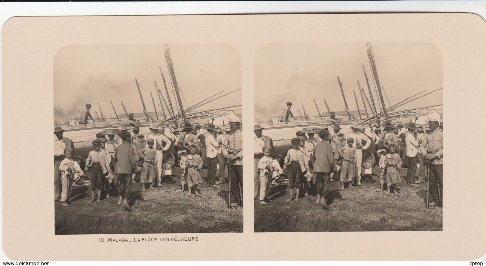 Malaga , La Plage Des Pécheurs   Photo 1905 Dim 18 X 9 Cm - Málaga