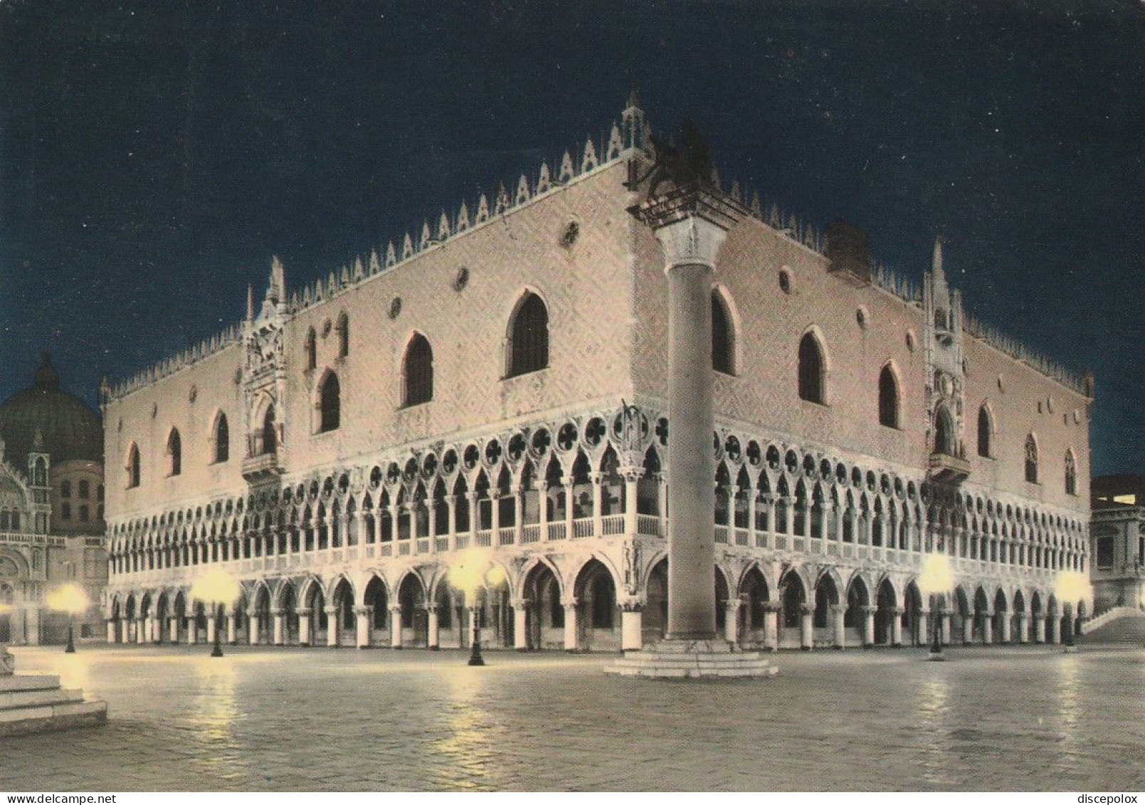 U6077 Venezia - Palazzo Ducale - Notturno Notte Nuit Night Nacht Noche / Viaggiata 1969 - Venezia (Venedig)