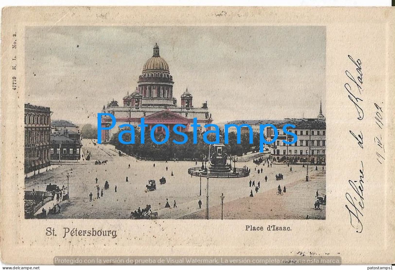 227642 RUSSIA ST PETERSBURG SQUARE ISSAC SPOTTED CIRCULATED TO ARGENTINA POSTAL POSTCARD - Russie