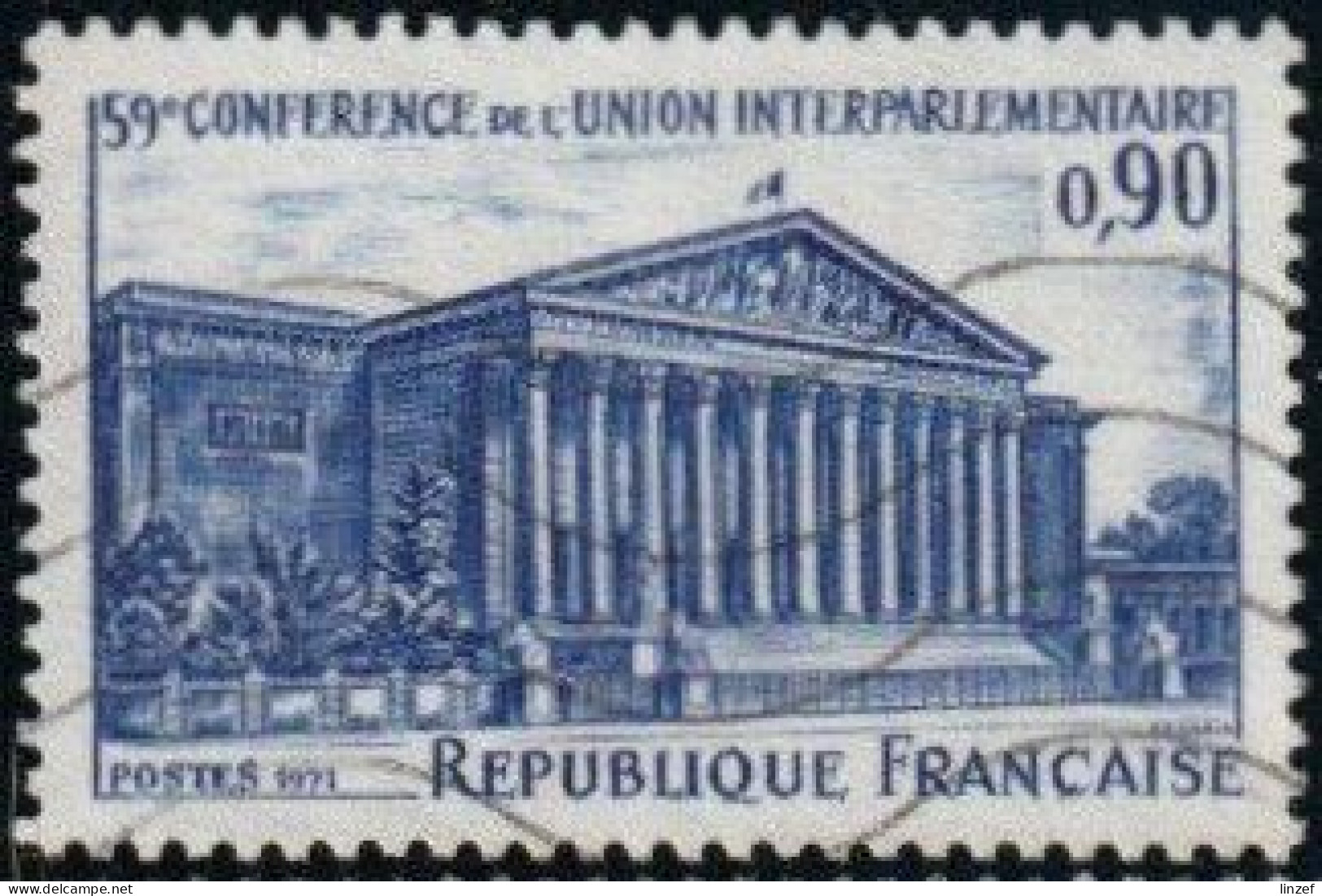 France 1971 Yv. N°1688 - Conférence De L'Union Interparlementaire - Assemblée Nationale - Oblitéré - Oblitérés