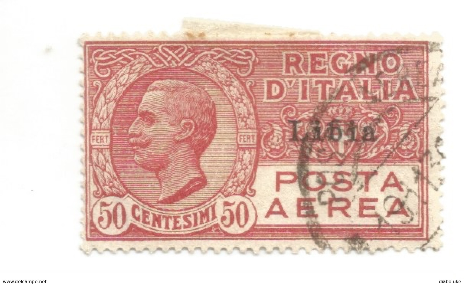 (COLONIE E POSSEDIMENTI) 1928-1929, LIBIA, SOPRASTAMPATI, POSTA AEREA, 50c - 1 Francobollo (CAT. SASSONE N.1) - Libia