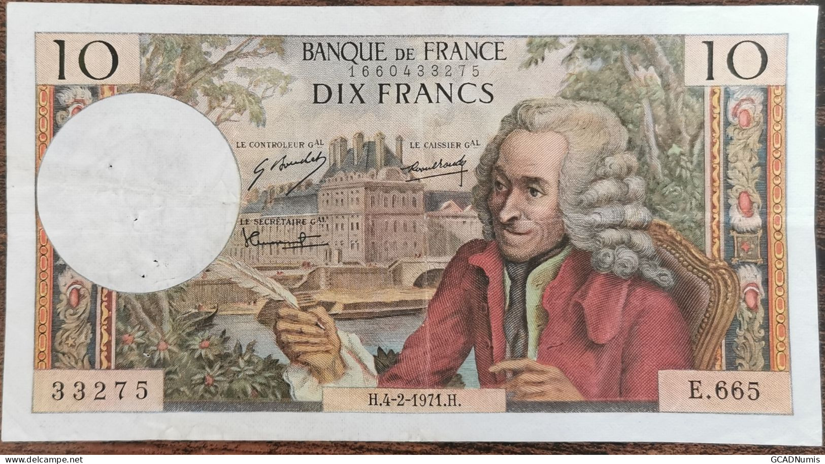 Billet De 10 Francs VOLTAIRE 4 - 2 - 1971 FRANCE E.665 - 10 F 1963-1973 ''Voltaire''