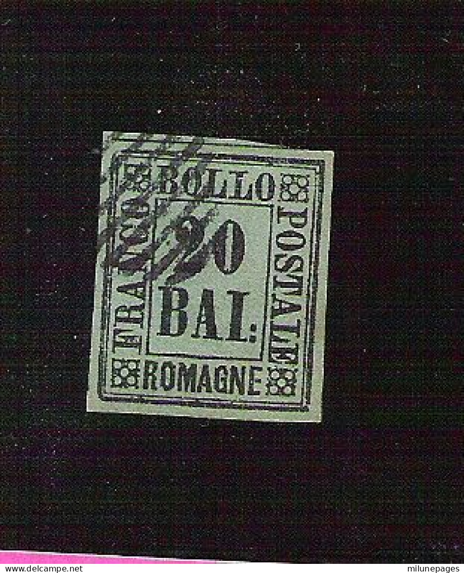 Italie Romagne Romagna Yvert 9 Oblitéré 20 Baj Gris Azuré Petite Charnière - Romagne