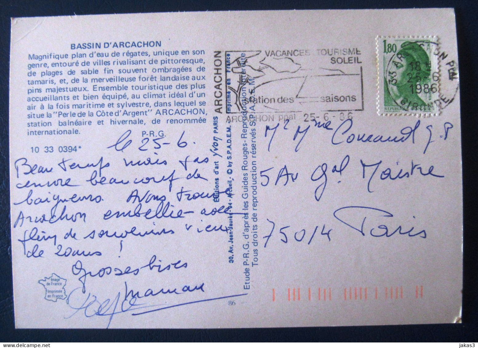 CPM CARTE POSTALE  CARTE GÉOGRAPHIQUE LE BASSIN D ARCACHON ET MULTI-VUES - Mapas