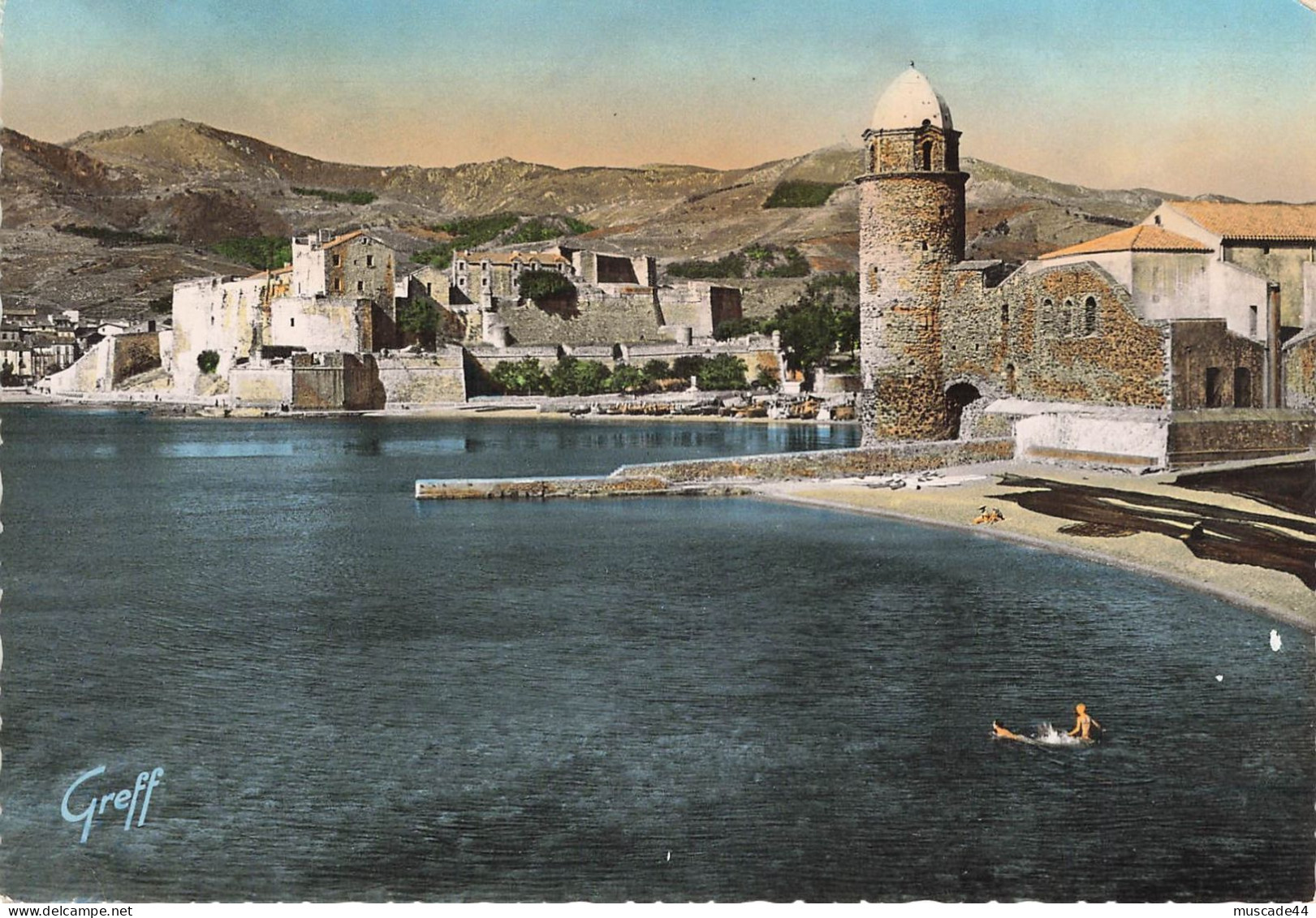 COLLIOURE - LA PLAGE L EGLISE ET LE CHATEAU DES TEMPLIERS - Collioure