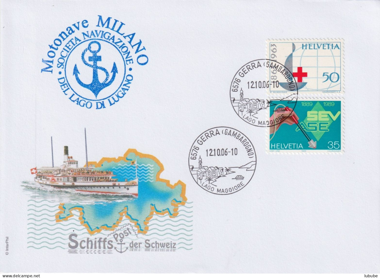 Sonderbrief  "Schiffspost Motonave Milano, Soc.Nav. Lago Maggiore"  Gerra       2006 - Storia Postale