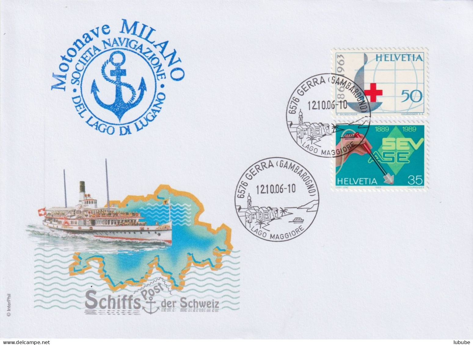 Sonderbrief  "Schiffspost Motonave Milano, Soc.Nav. Lago Maggiore"  Gerra       2006 - Lettres & Documents