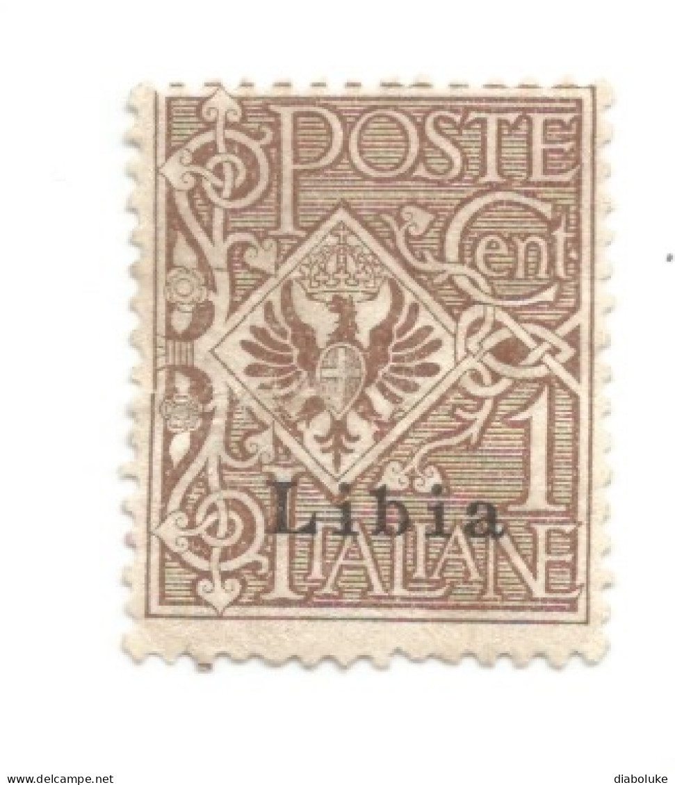 (COLONIE E POSSEDIMENTI) 1912-1915, LIBIA, SOPRASTAMPATI, 1c - 1 Francobollo (CAT. SASSONE N.1) - Libya