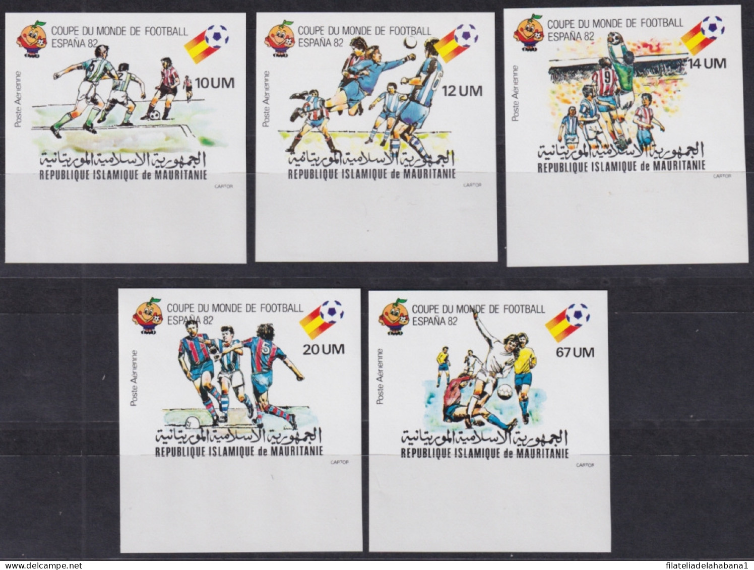 F-EX49506 MAURITANIE MNH 1980 IMPERF SET CHAMPIONSHIP CUP SOCCER FOOTBALL.  - 1982 – Spain