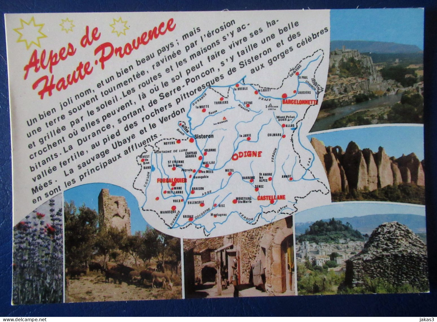 CPM CARTE POSTALE  CARTE GÉOGRAPHIQUE ALPES DE HAUTE PROVENCE  ET MULTI-VUES - Cartes Géographiques