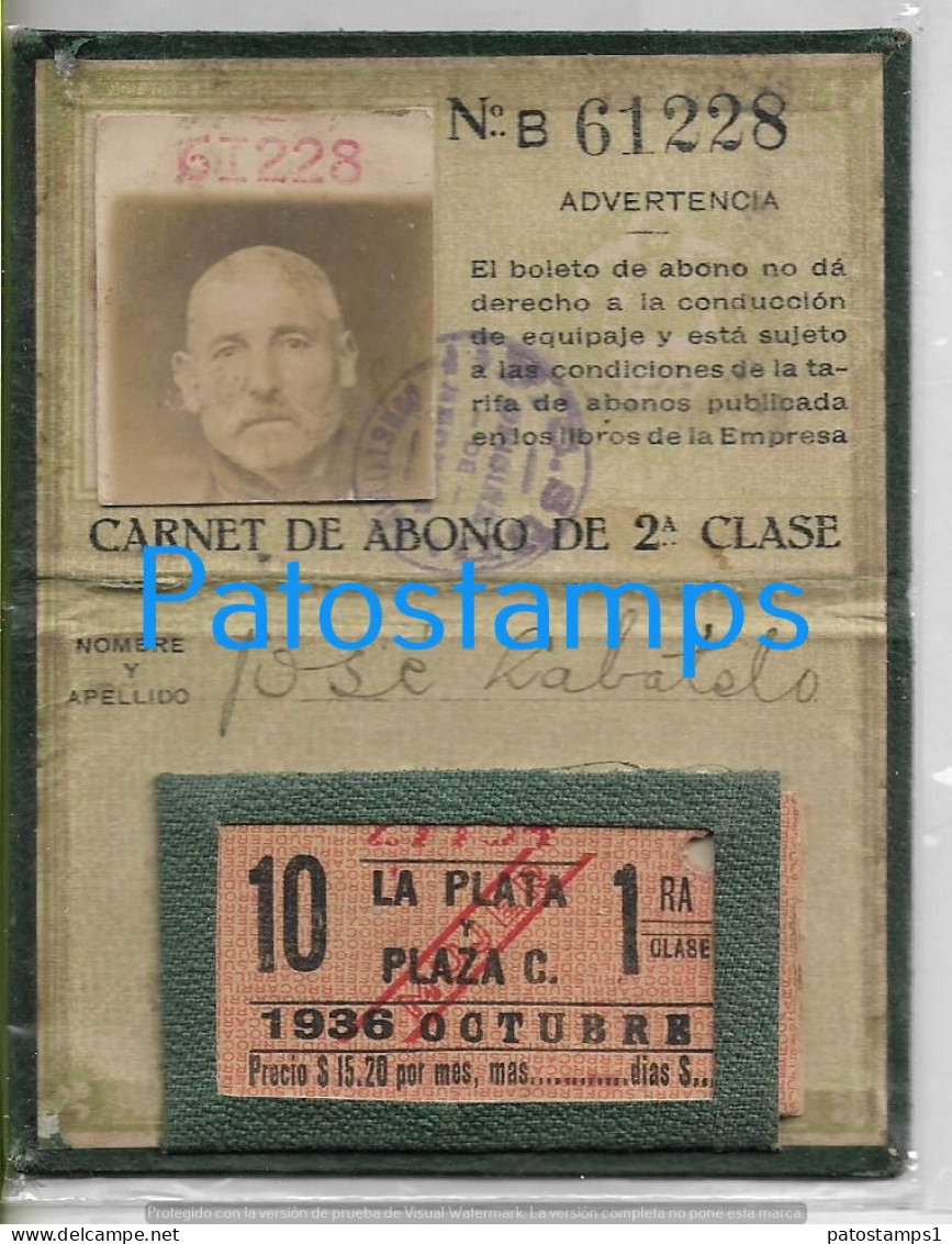 227651 ARGENTINA BUENOS AIRES TREN TRAIN FERROCARRIL ABONO 2º CLASE CARNET NO POSTAL POSTCARD - Argentina