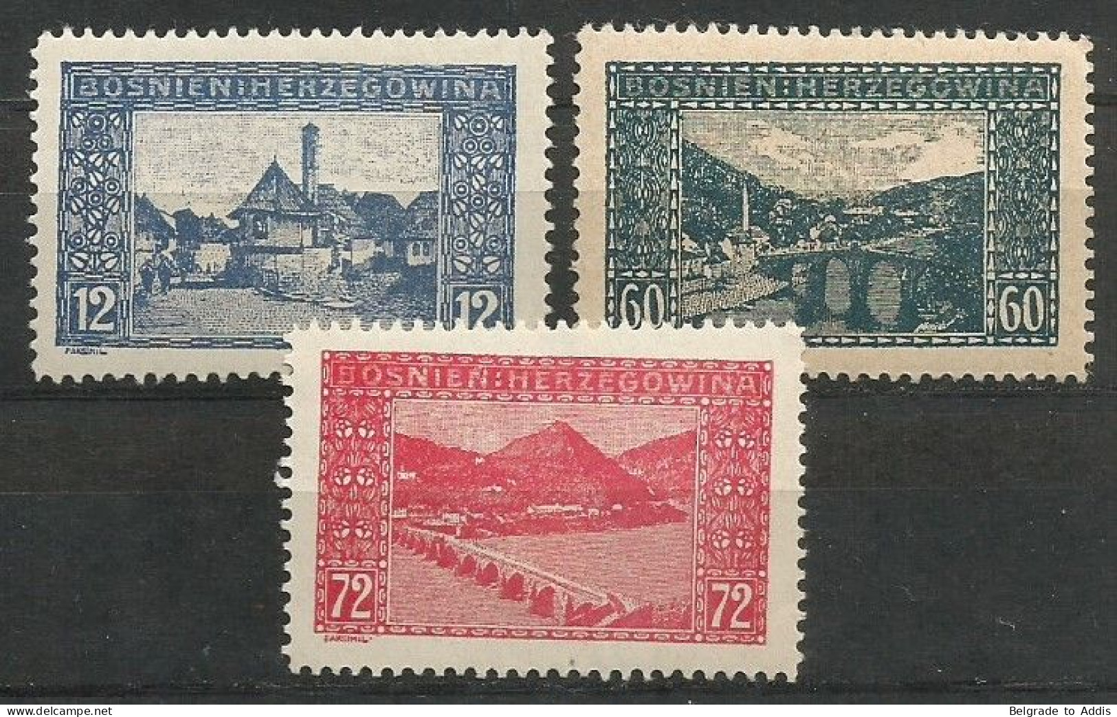 Bosnia Bosnien K.u.K. Austria Hungary Mi.61/63 Complete Set MH / * 1912 - Bosnie-Herzegovine