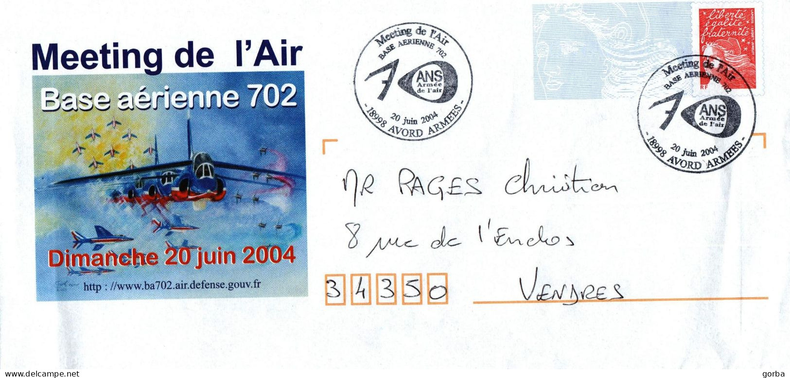 *Enveloppe Souvenir - Meeting De L'Air - Base Aérienne 702 à AVORD (18) - Matasellos Provisorios