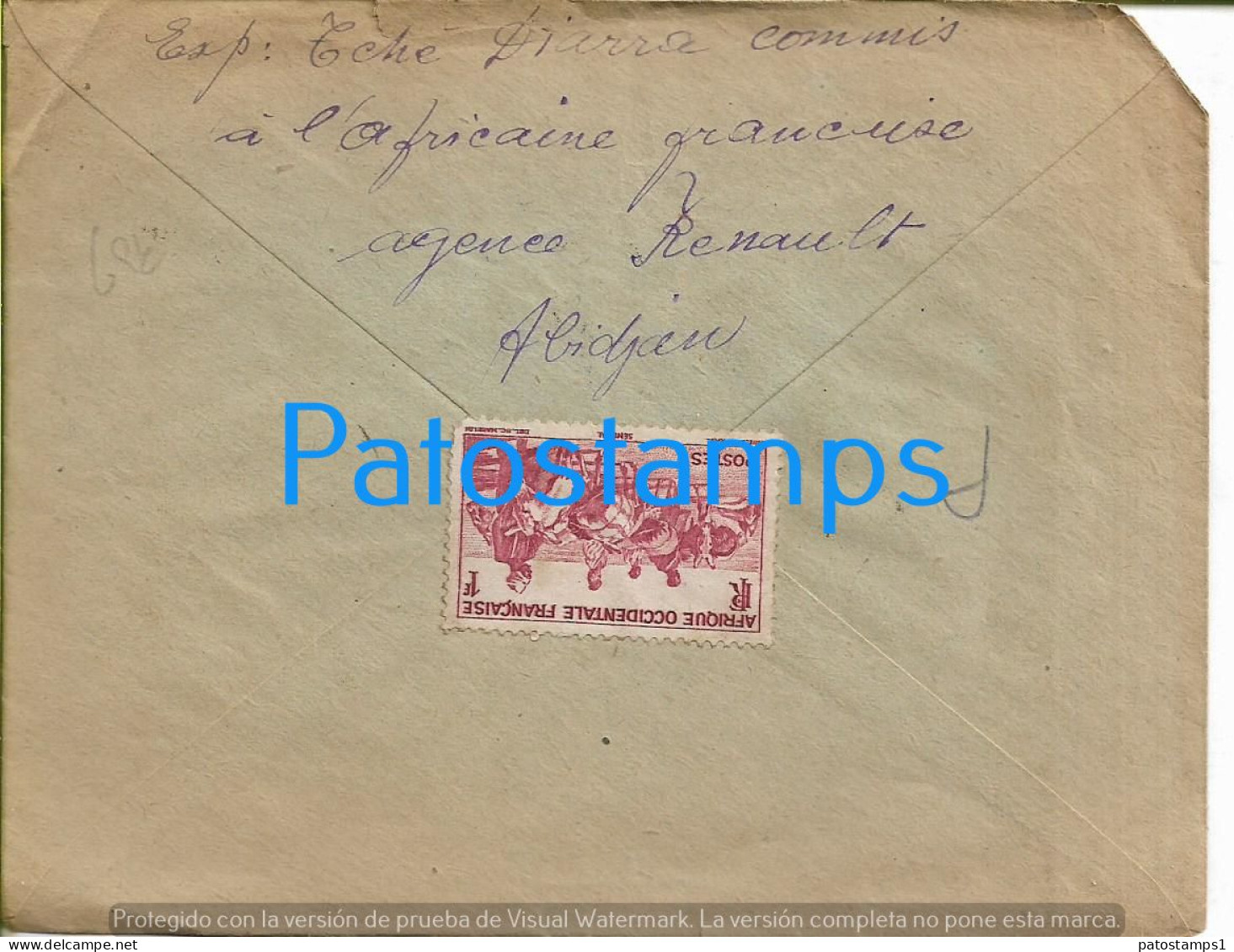 227655 AFRICA FRANÇAISE COVER CANCEL CIRCULATED TO FRANCE NO POSTAL POSTCARD - Otros - África