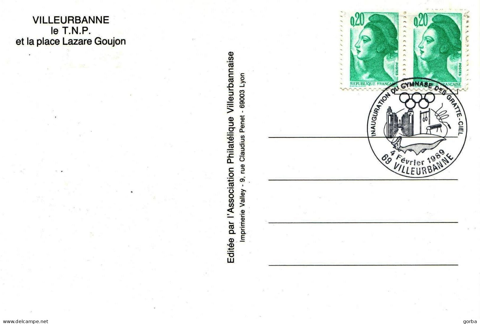 *1 Carte Et 3 Enveloppes Souvenir - Inaugurations Gymnase Des Gratte-ciel - VILLEURBANNE (69) - Bolli Provvisori