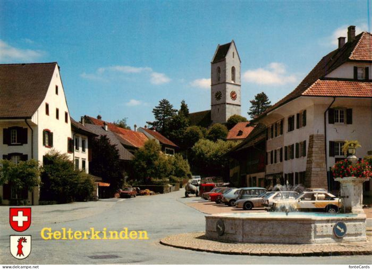 13919835 Gelterkinden_BL Ortspartie Mit Kirche Und Brunnen - Autres & Non Classés