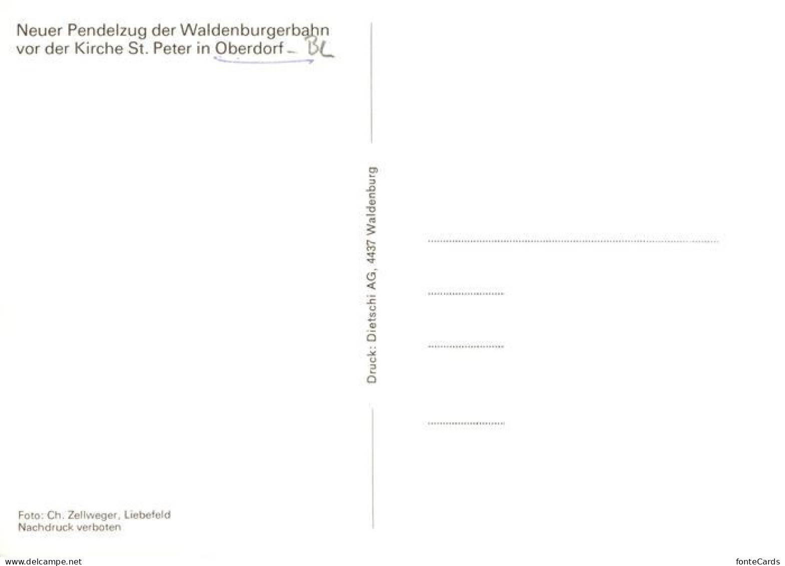 13919830 Oberdorf_BL Neuer Pendelzug Der Waldenburgerbahn Vor Der Kirche St Pete - Autres & Non Classés