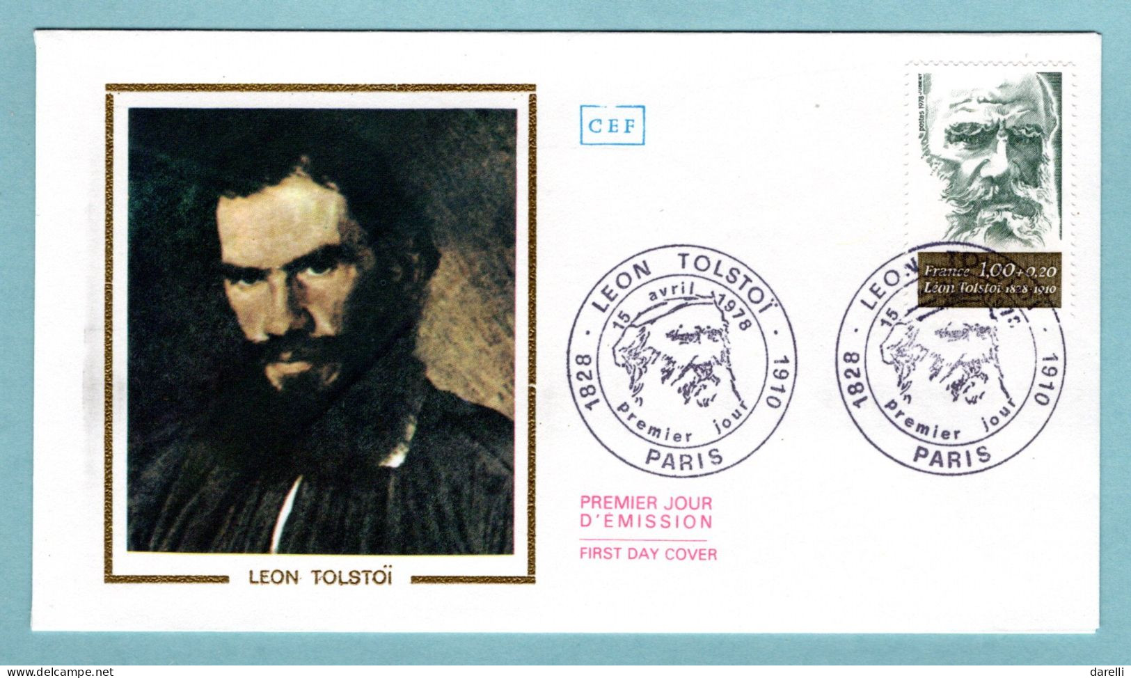 FDC France 1978 - Léon Tolstoï - écrivain - YT 1989 - Paris - 1970-1979