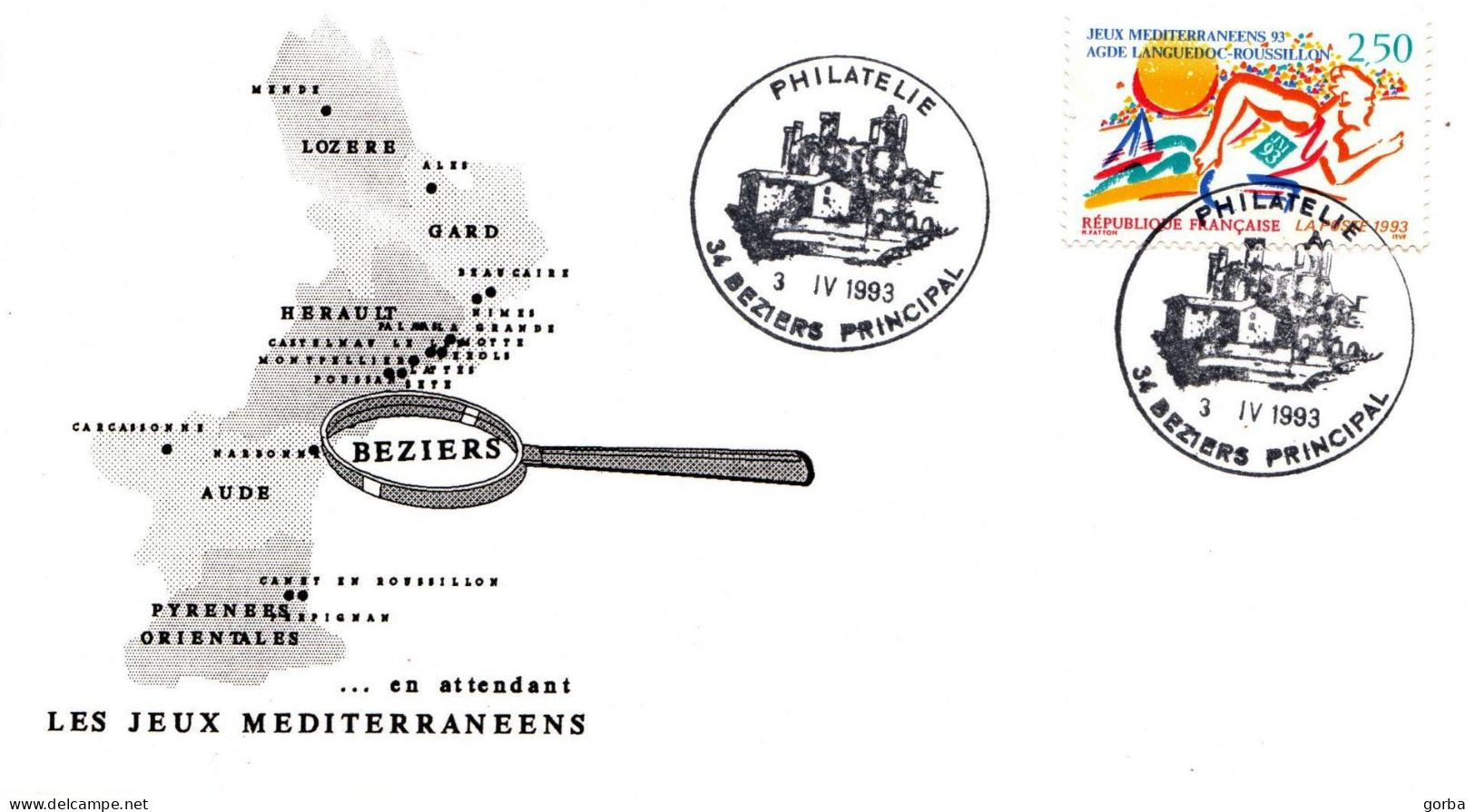 *Enveloppe Souvenir - Les Jeux Méditerranéens De BEZIERS (34) - Temporary Postmarks