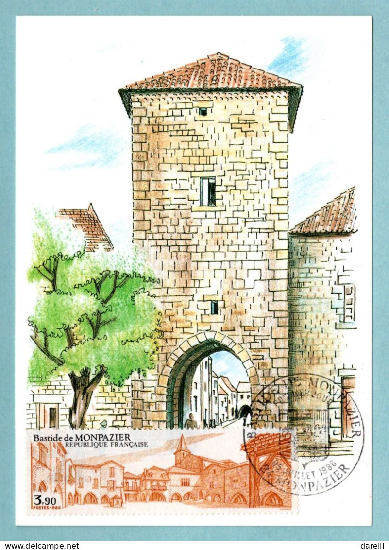 Carte Maximum 1986 - Bastide De Monpazier  - YT 2405 - 24 Monpazier - 1980-1989