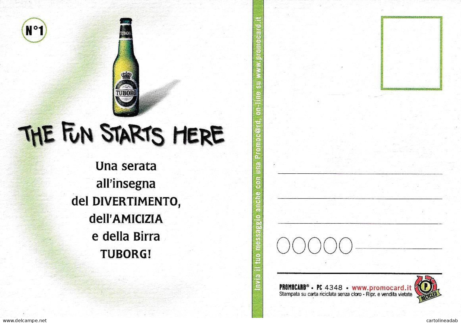 [MD9508] CPM - TUBORG BIRRA THE FUN STARTS HERE - PROMOCARD 4348 - PERFETTA - Non Viaggiata - Werbepostkarten