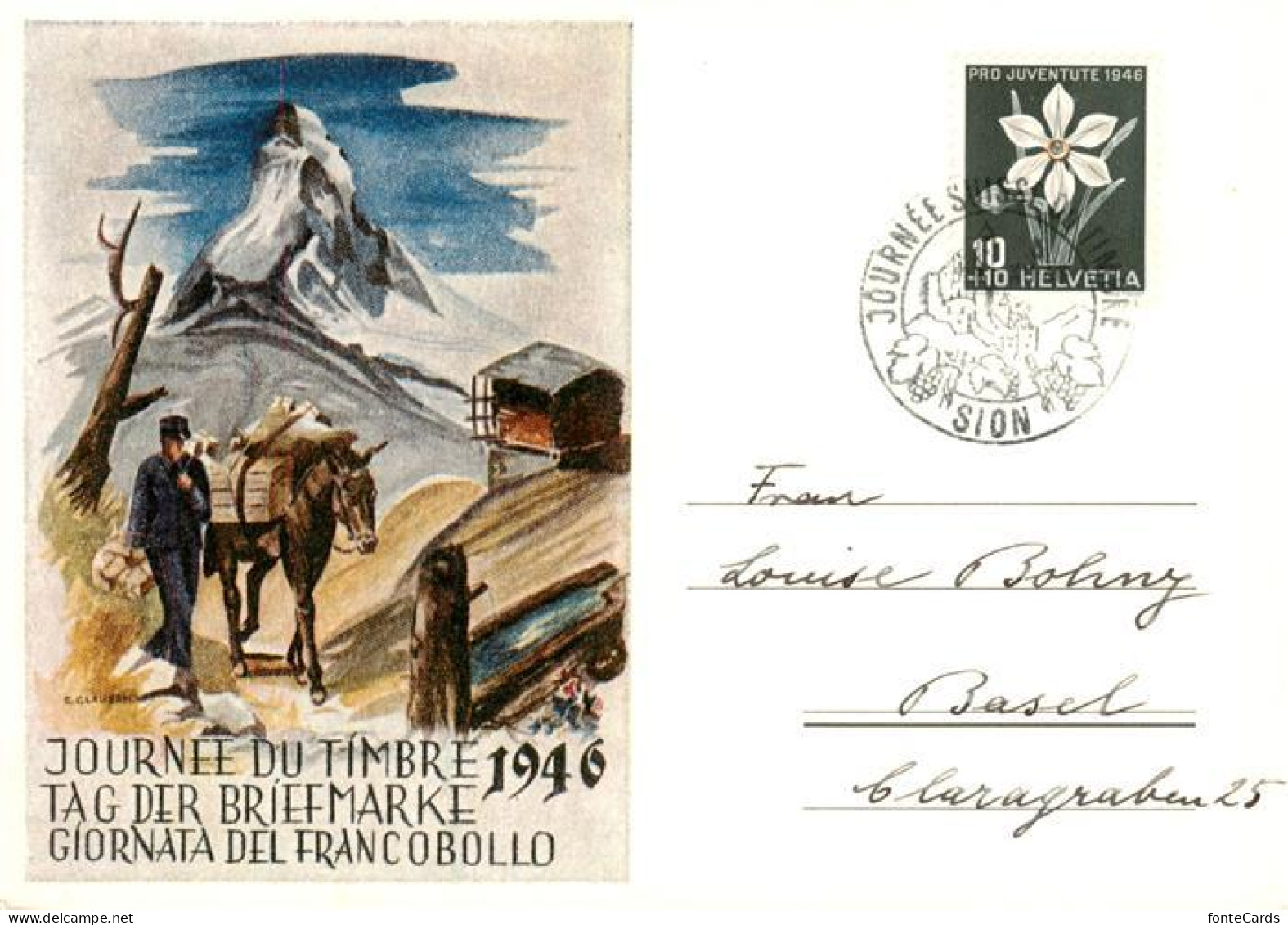 13919696 Zermatt_VS Journee Du Timbre 1946 Kuenstlerplakat - Sonstige & Ohne Zuordnung