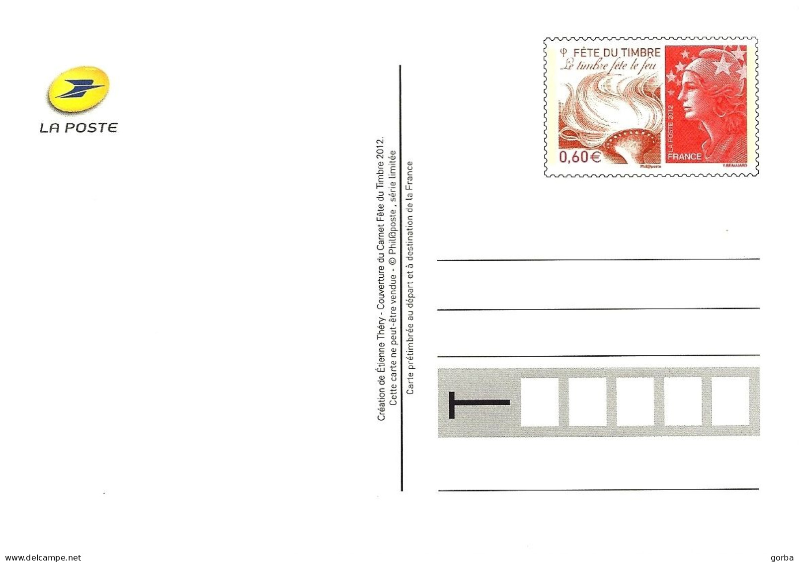 *Fête Du Timbre 2012 / " Le Timbre Fête Le Feu " / PAP / Entier Postal Hors-commerce NEUF / Farandole Feu De La St Jean - PAP : Altri (1995-...)