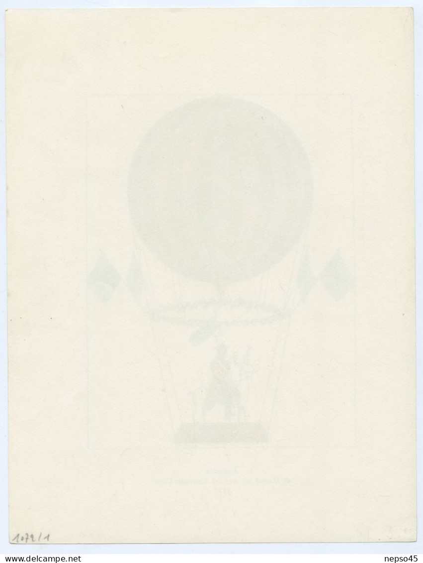 Aéronautique.Ballon.Ascension Du Margat Sur Son Cerf Aéronaute Coco.Musée National De L'air Et De L'espace. - Estampes & Gravures