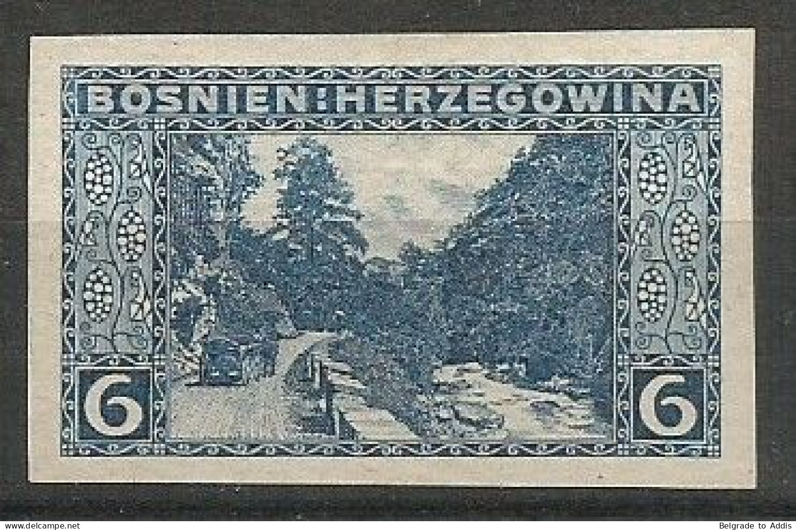 Bosnia Bosnien K.u.K. Austria Hungary Probe Mi.33PU VIII Imperforated Proof MNG / (*) 1906 - Bosnie-Herzegovine