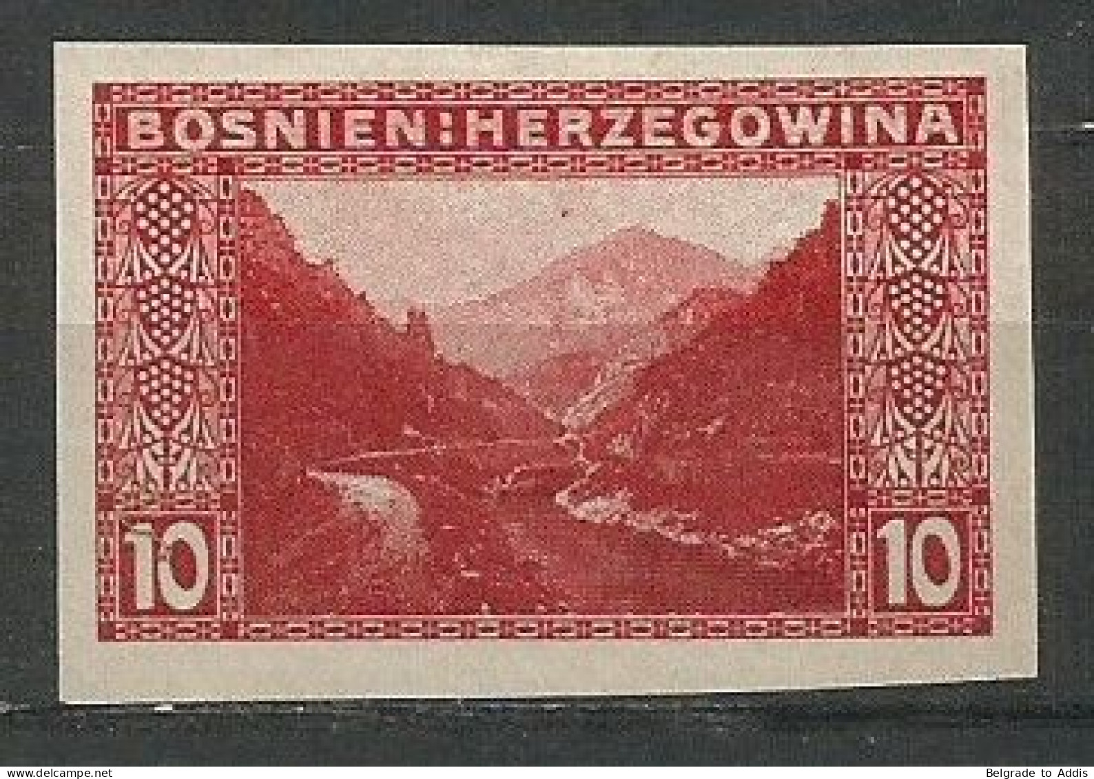 Bosnia Bosnien K.u.K. Austria Hungary Probe Mi.34PU VIII Imperforated Proof MNG / (*) 1906 - Bosnië En Herzegovina