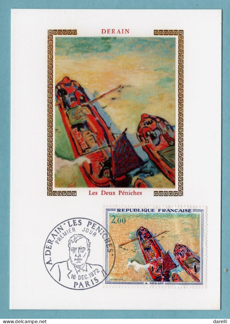 Carte Maximum 1972 - André Derain - Les Péniches - YT 1733 - Paris - 1970-1979