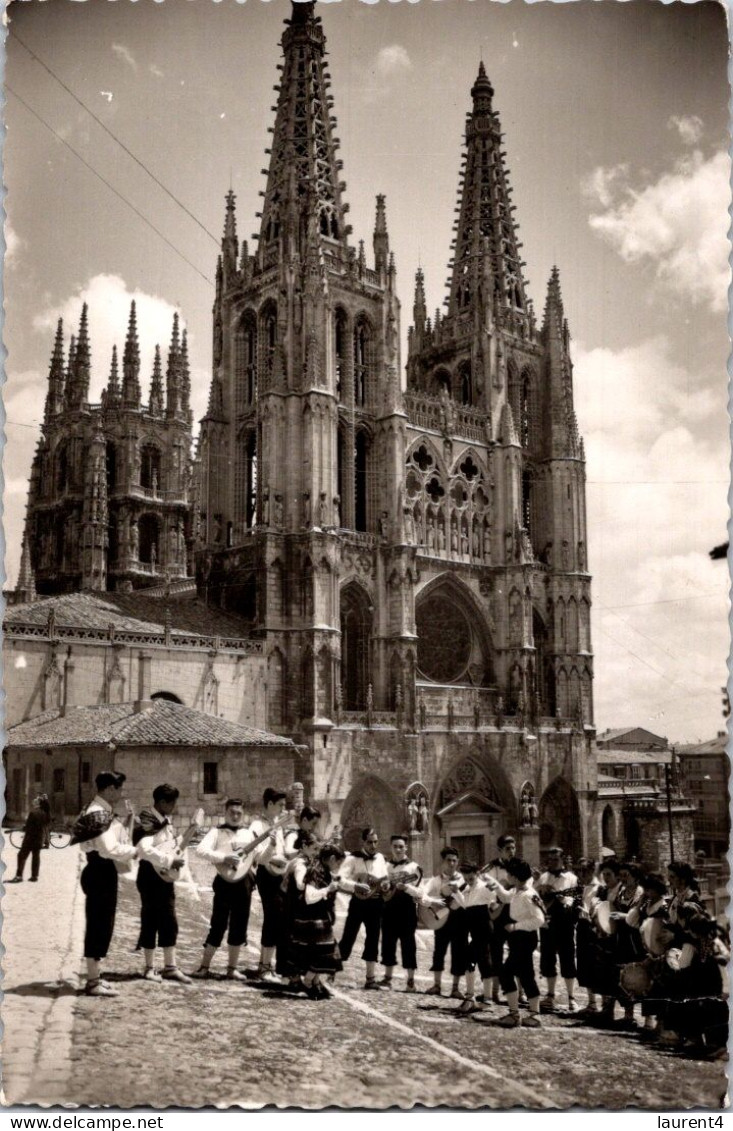 25-4-2024 (3 Z 1) VERY OLD - B/w - Posted To France 1954 - Burgos (follklore Danse Ner Cathedral) - Dances