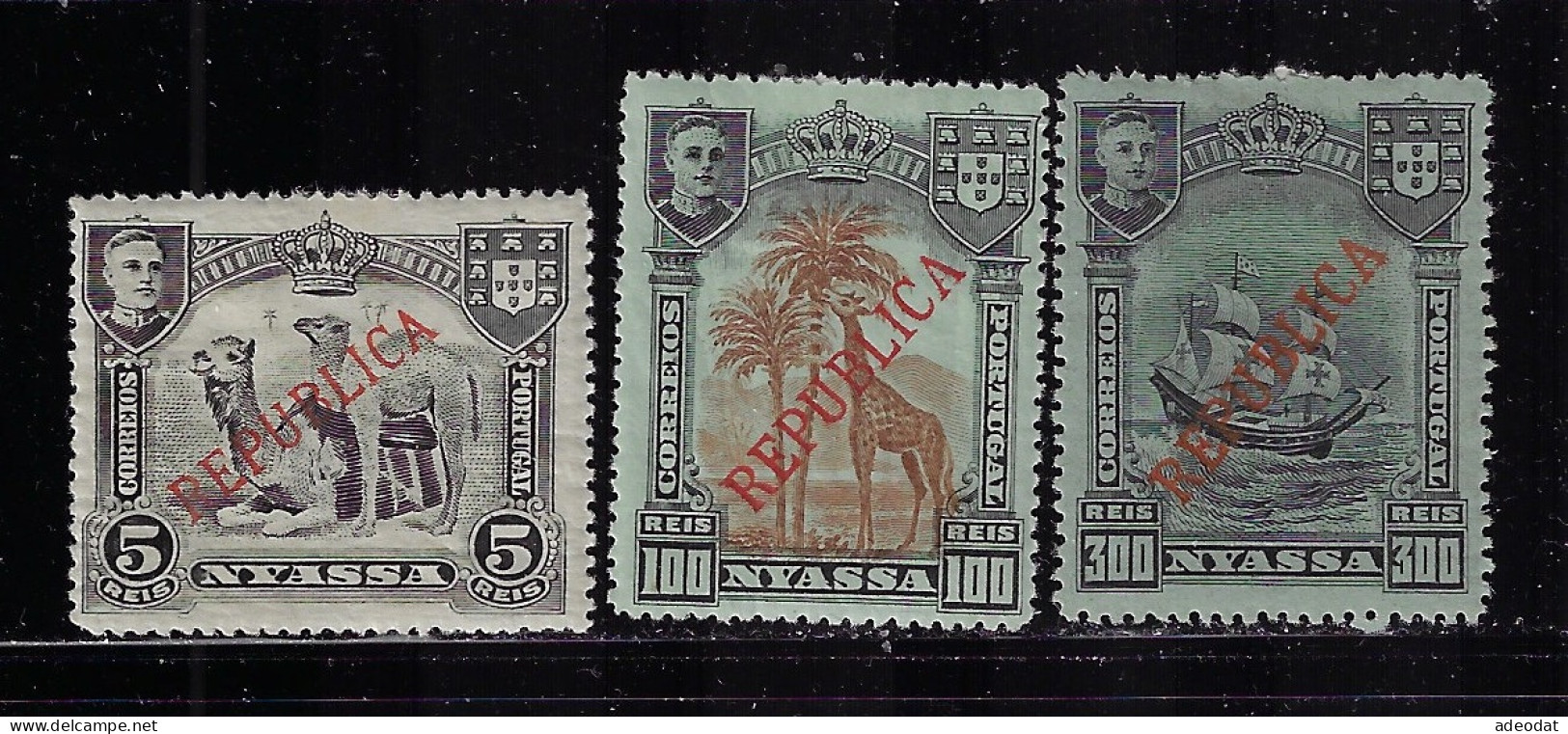 NYASSA  1911  SCOTT #52,58,60  MH   CV $4.40 - Nyasaland
