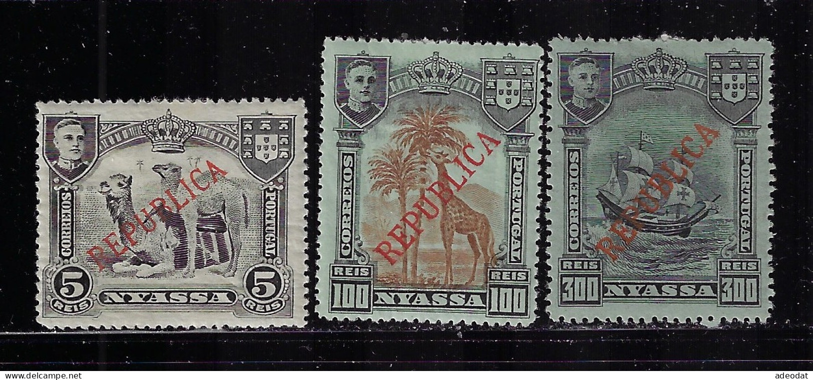 NYASSA  1911  SCOTT #52,58,60  MH   CV $4.40 - Nyassa