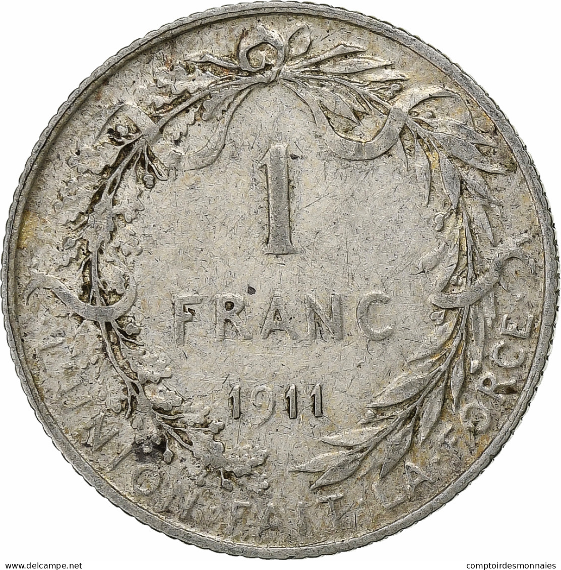 Monnaie, Belgique, Albert I, Franc, 1911, Bruxelles, TTB, Argent, KM:72 - 1 Franc