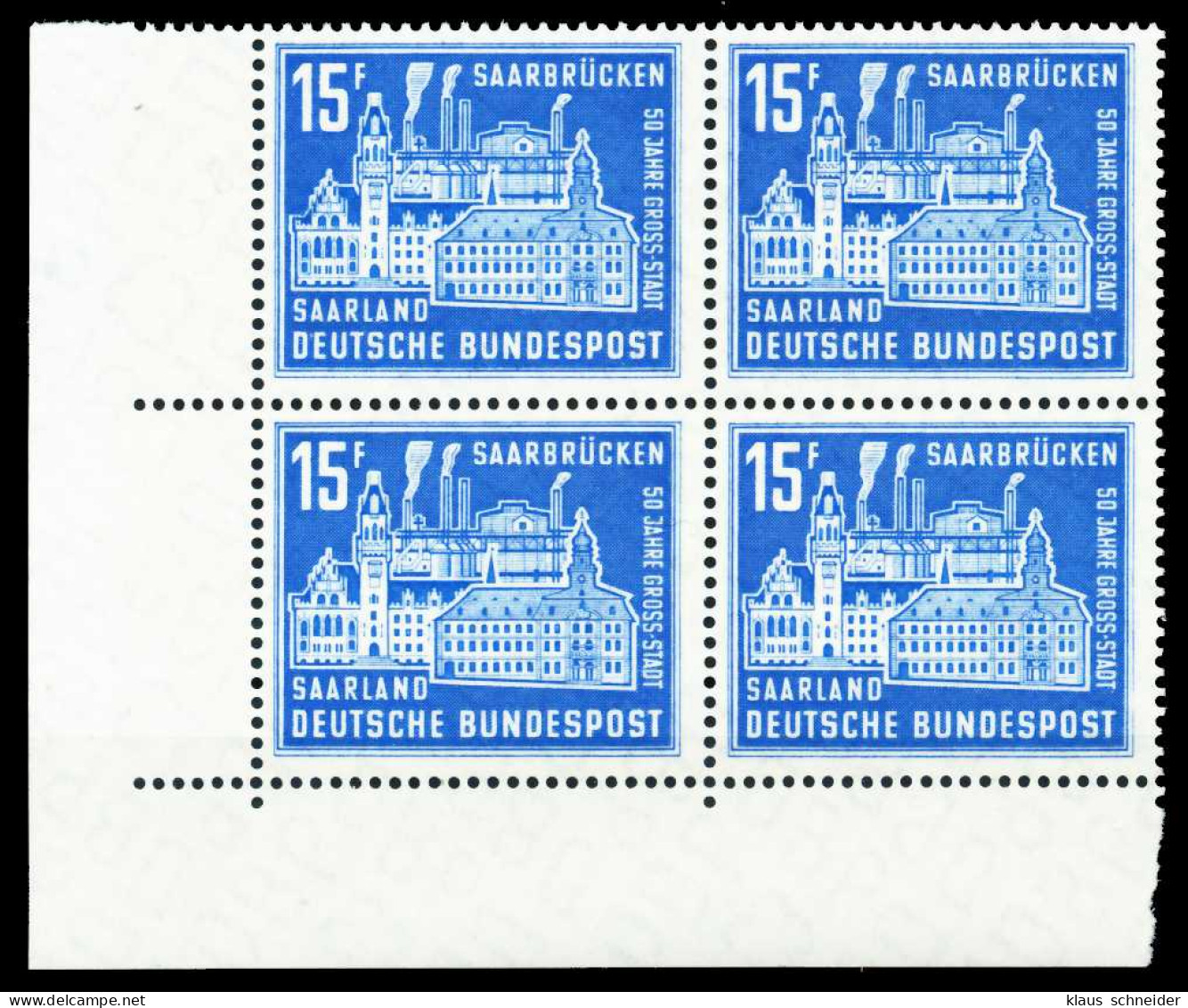 SAAR OPD 1959 Nr 446 Postfrisch VIERERBLOCK ECKE-ULI X5F6F52 - Ungebraucht