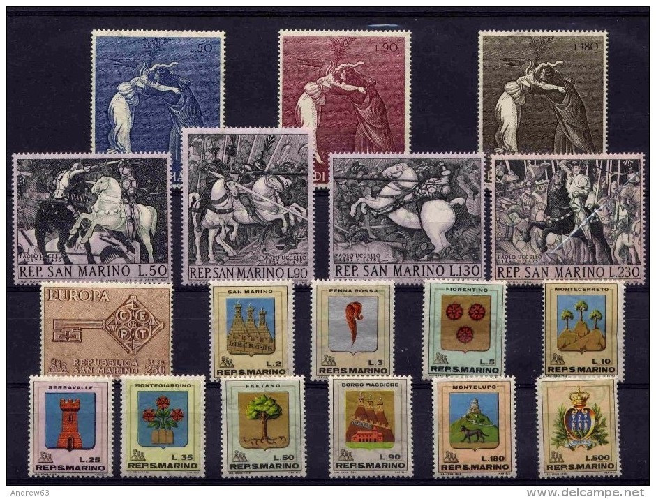 SAN MARINO - 1968 - Annata Completa - 18 Valori - Year Complete ** MNH/VF - Full Years