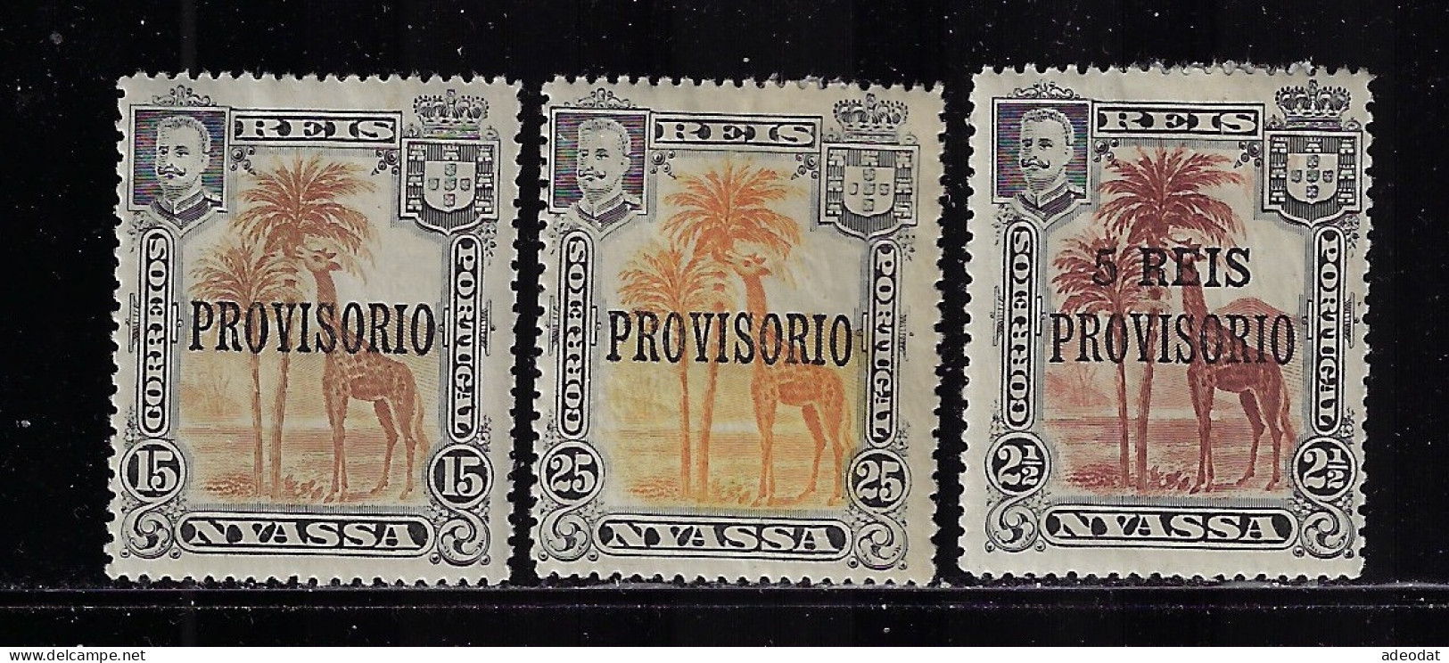 NYASSA  1903,1910  SCOTT #42,43,49   MH   CV $3.00  . - Nyassa