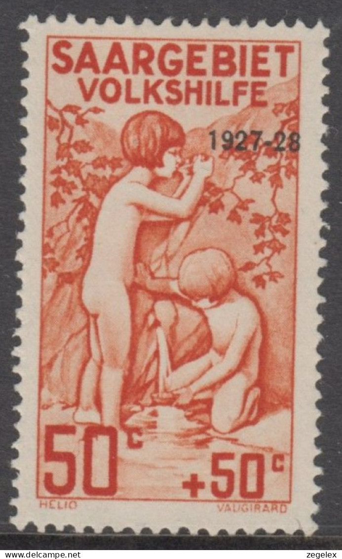 Saar 1927 Volkshilfe Mi 124 Mit Aufdruck Der Jahreszahl. MH * Ungebraucht Mit Falz - Unused Stamps