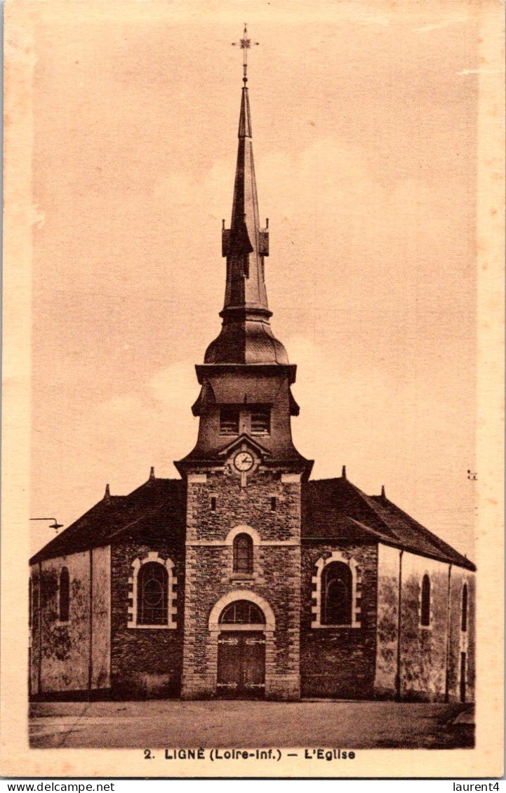 25-4-2024 (3 Z 1) VERY OLD - Sepia - Eglise De Ligné - Ligné