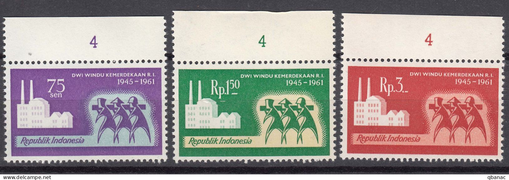 Indonesia 1961 Mi#304-306 Mint Never Hinged - Indonesië