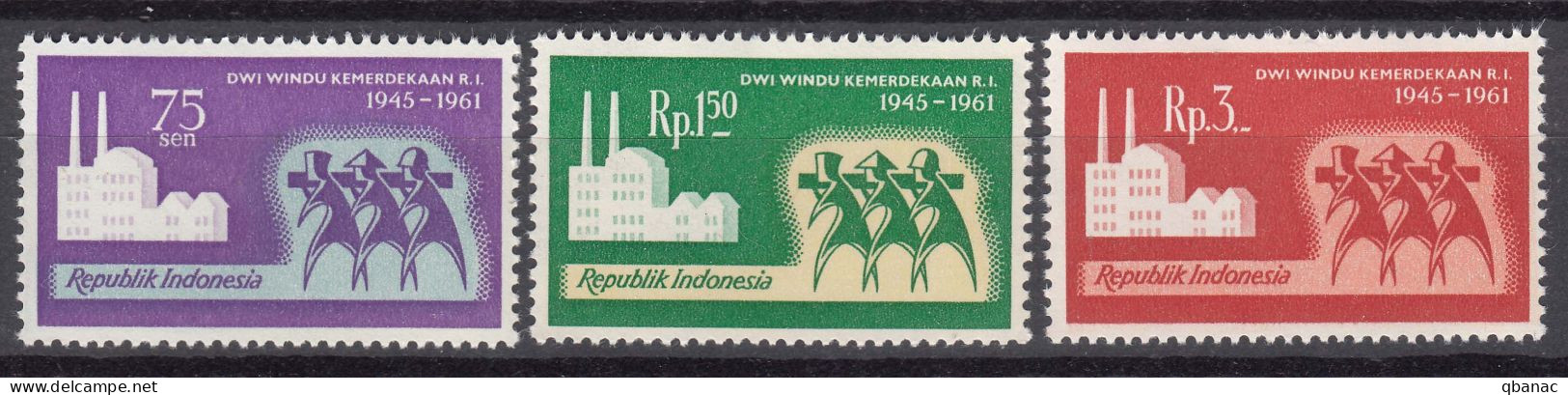 Indonesia 1961 Mi#304-306 Mint Never Hinged - Indonésie