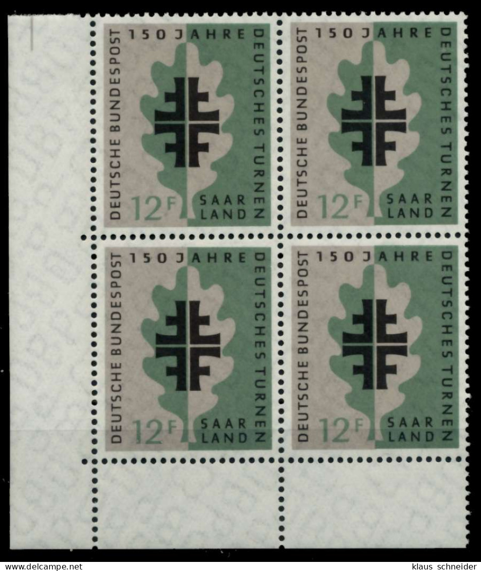 SAAR OPD 1958 Nr 437 Postfrisch VIERERBLOCK ECKE-ULI X976C4A - Unused Stamps