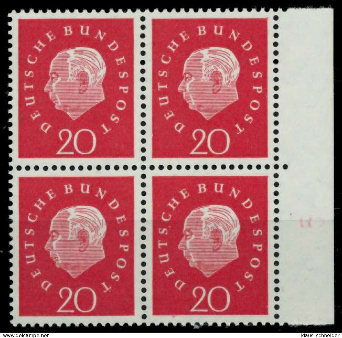 BRD DS HEUSS 3 Nr 304 Postfrisch VIERERBLOCK SRA X9797A2 - Unused Stamps