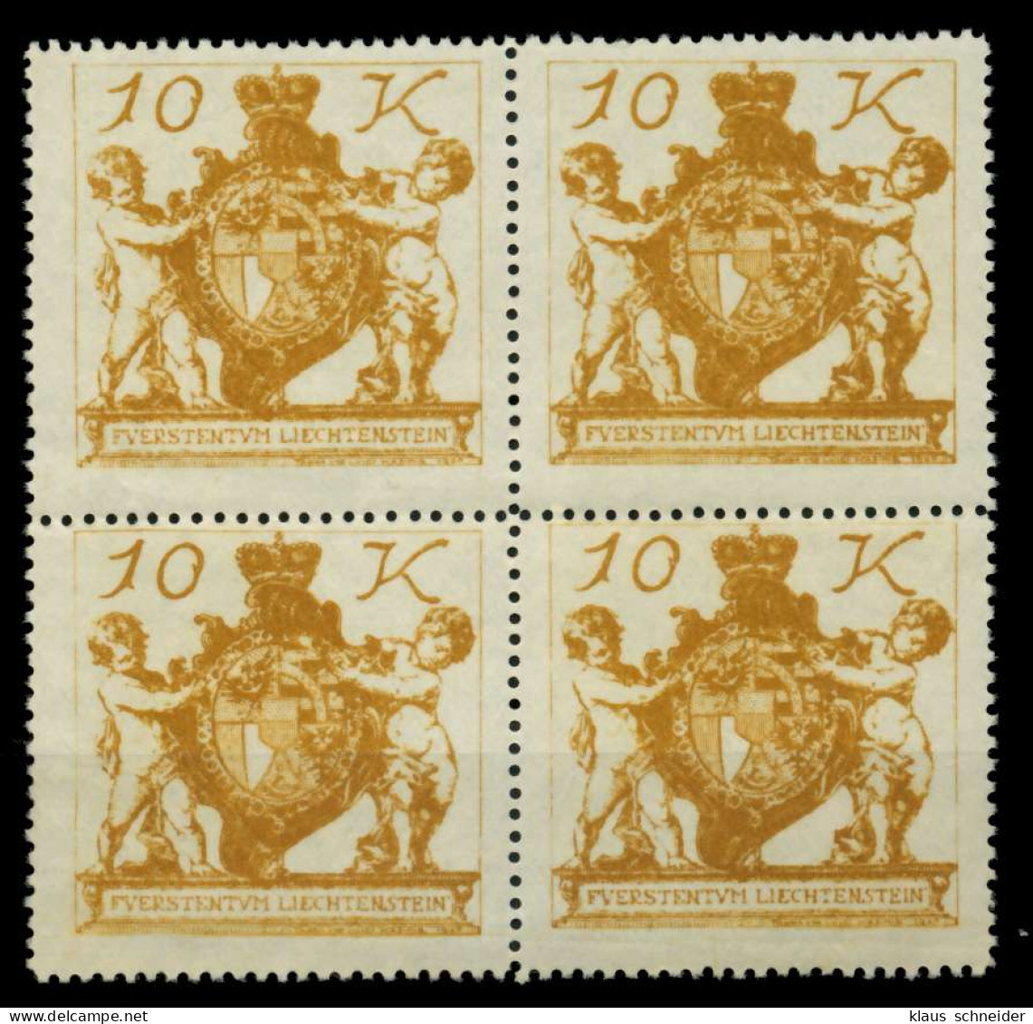 LIECHTENSTEIN 1920 Nr 39 Postfrisch VIERERBLOCK X6FDFB6 - Neufs