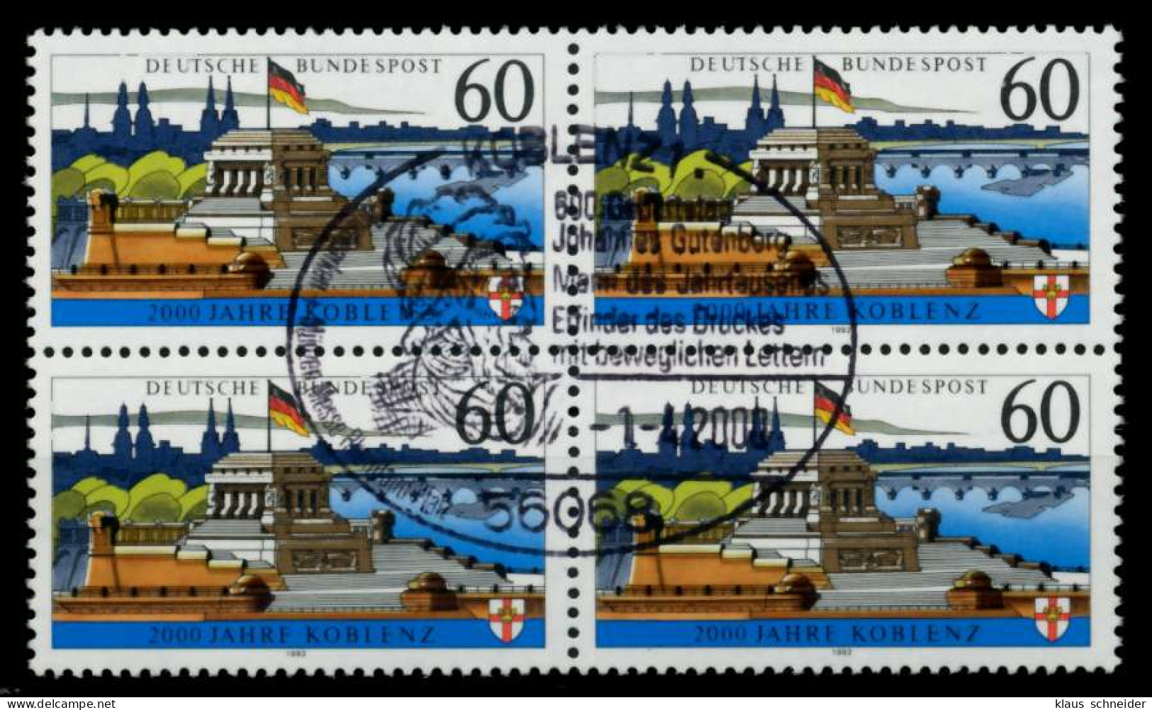 BRD 1992 Nr 1583x Zentrisch Gestempelt VIERERBLOCK X730716 - Used Stamps