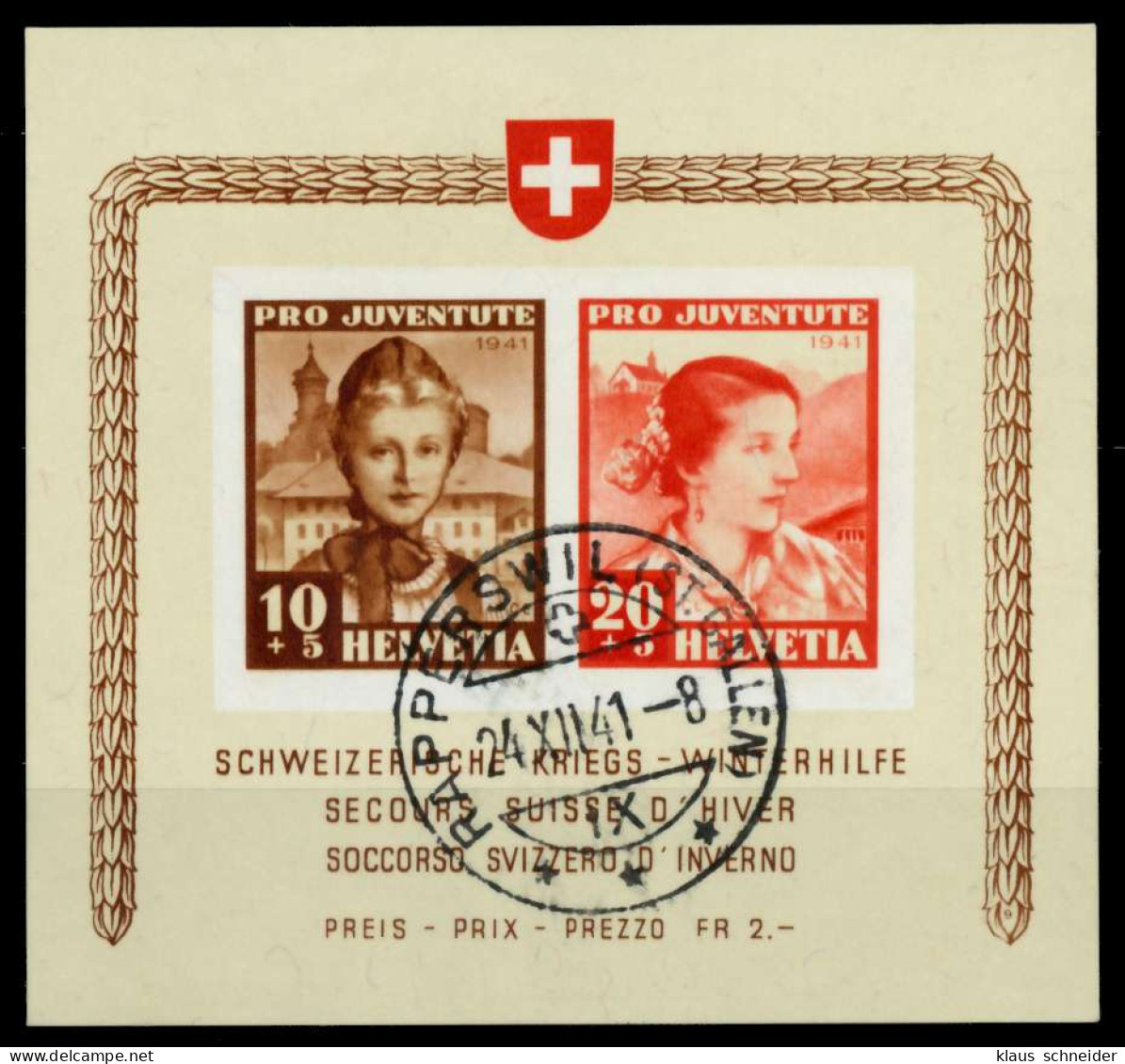 SCHWEIZ BLOCK KLEINBOGEN 1908-1944 Block 6 Gestempelt Ge X73F536 - Blokken